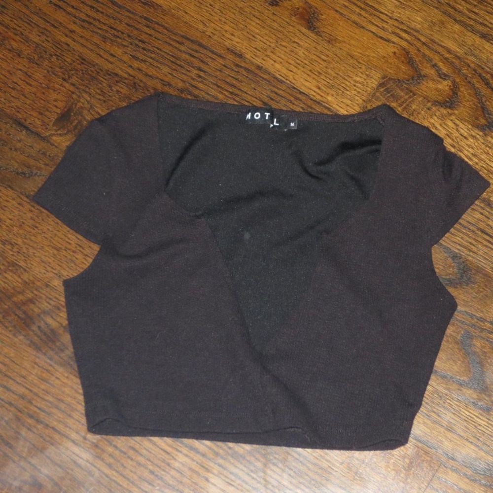 Motel Rocks black crop top